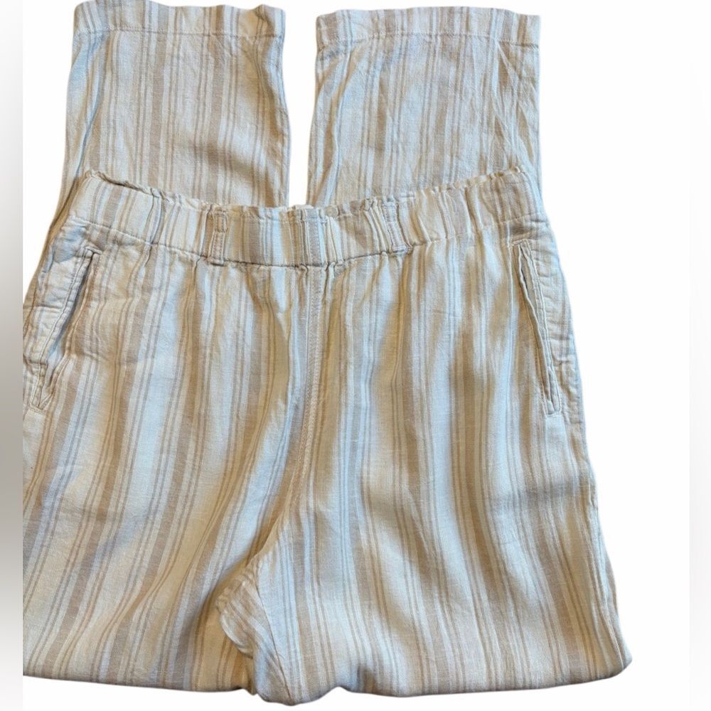 Sigrid Olsen Cream Linen Pants Size Large - Picture 2 of 5